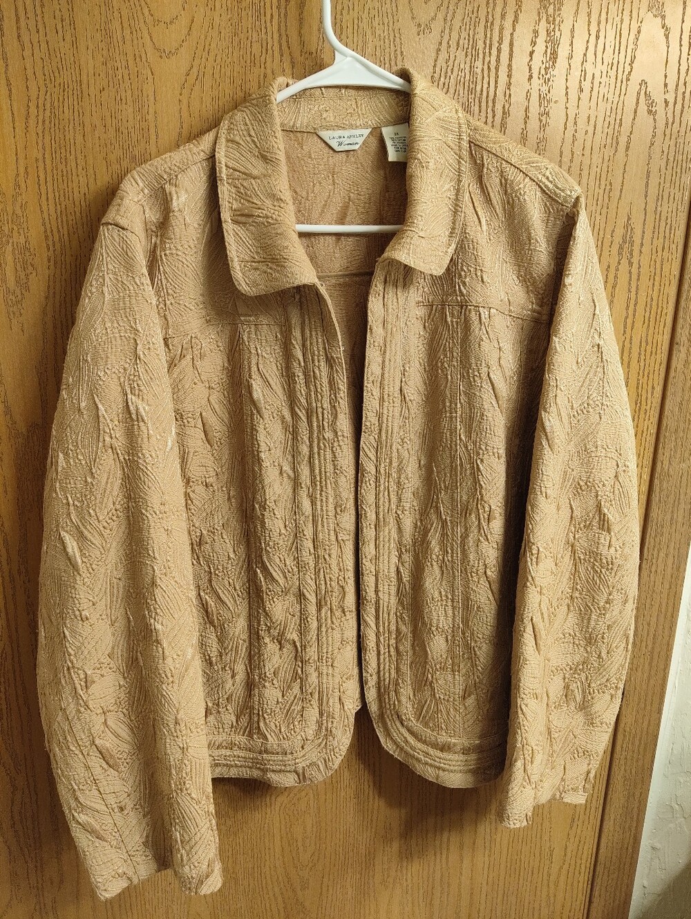 Laura Ashley Tan Textured Jacket - Women's Lightweight Coat